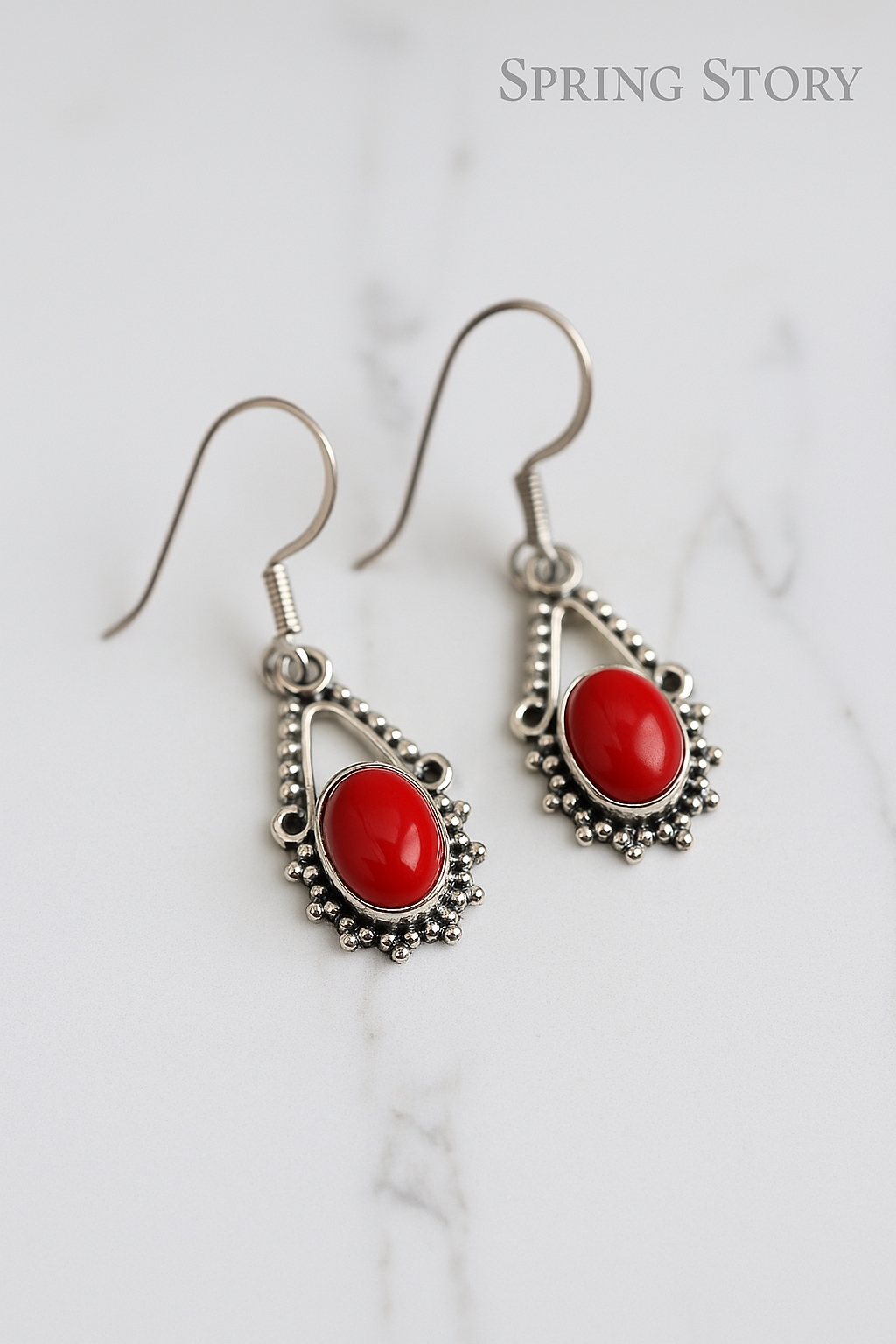 Hanging 925 Silver Earrings (All stones)