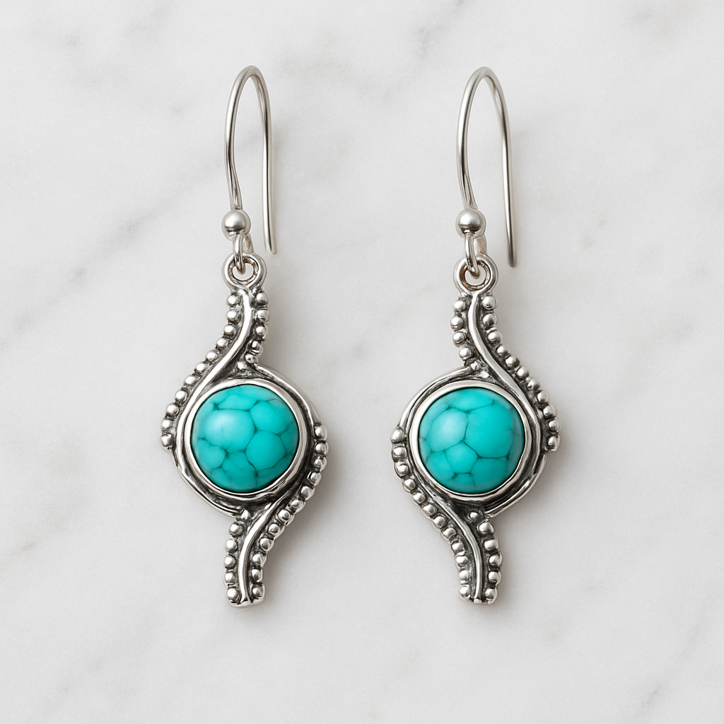 Zig Zag 925 Silver Earrings (All stones)
