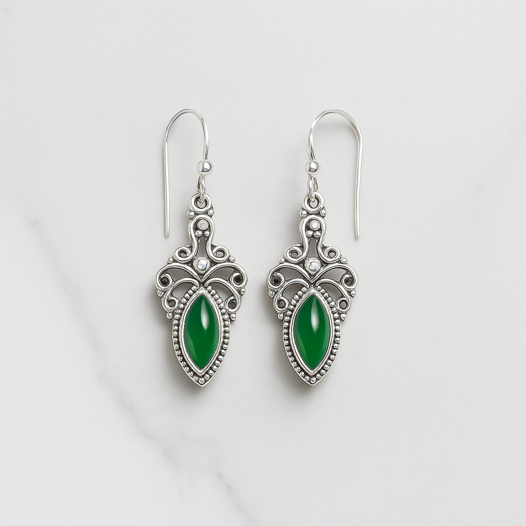 Marquise shaped 925 Silver Earrings (All stones)