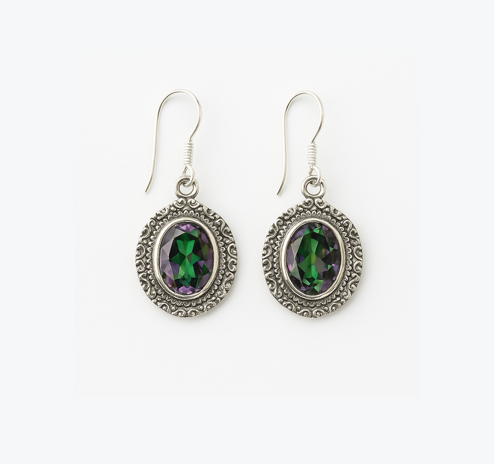 Mystic 925 Silver Circle Earrings