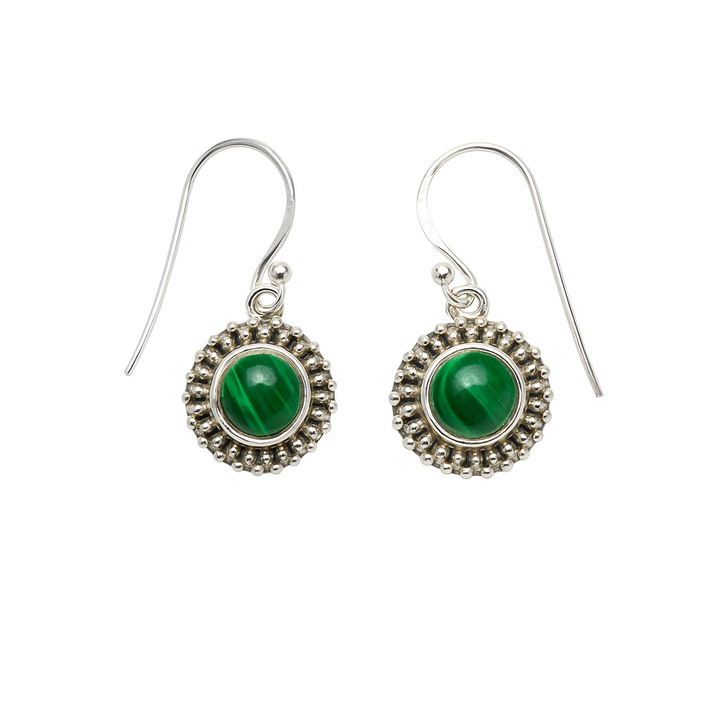 Malachite 925 Silver Earrings