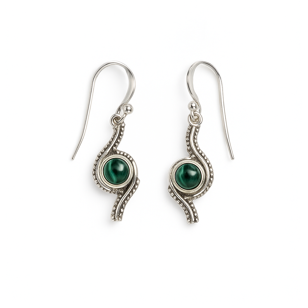 Zig Zag 925 Silver Earrings (All stones)