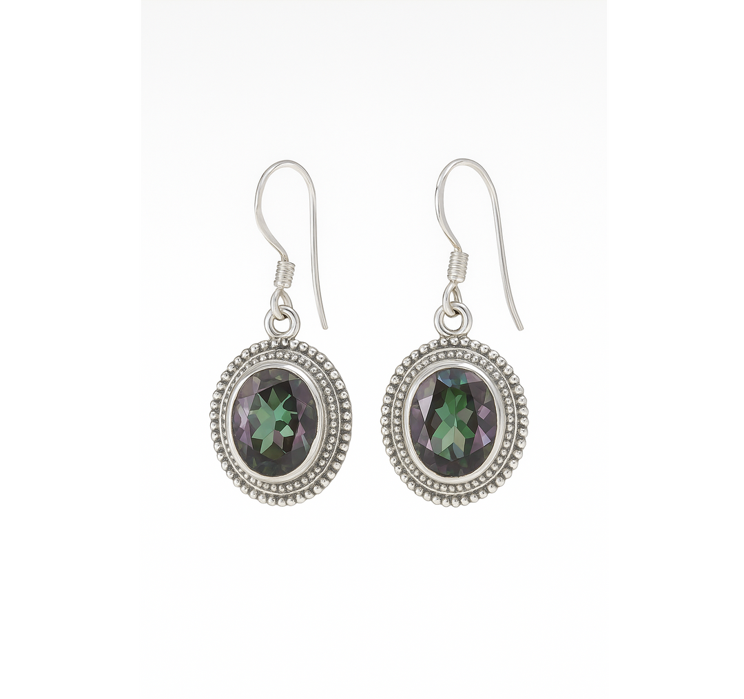 Mystic 925 Silver Oval Earrings