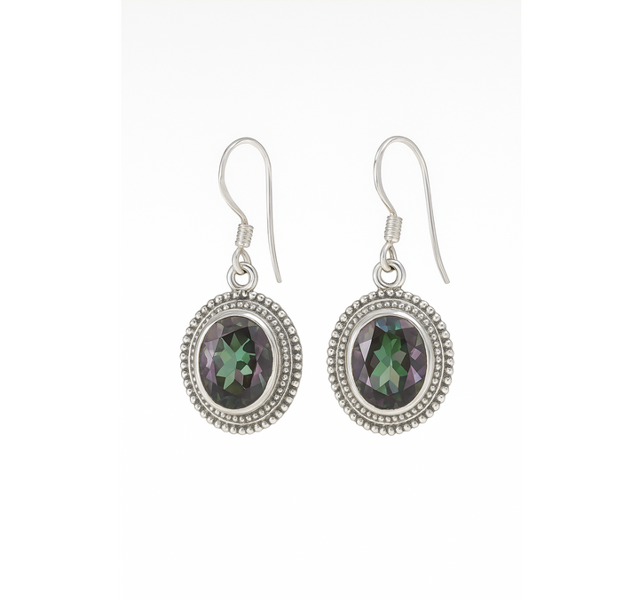 Mystic 925 Silver Oval Earrings