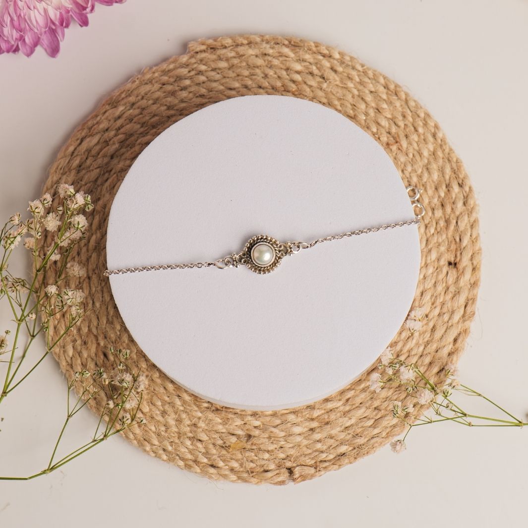 Pearl Round 925 Silver Bracelet