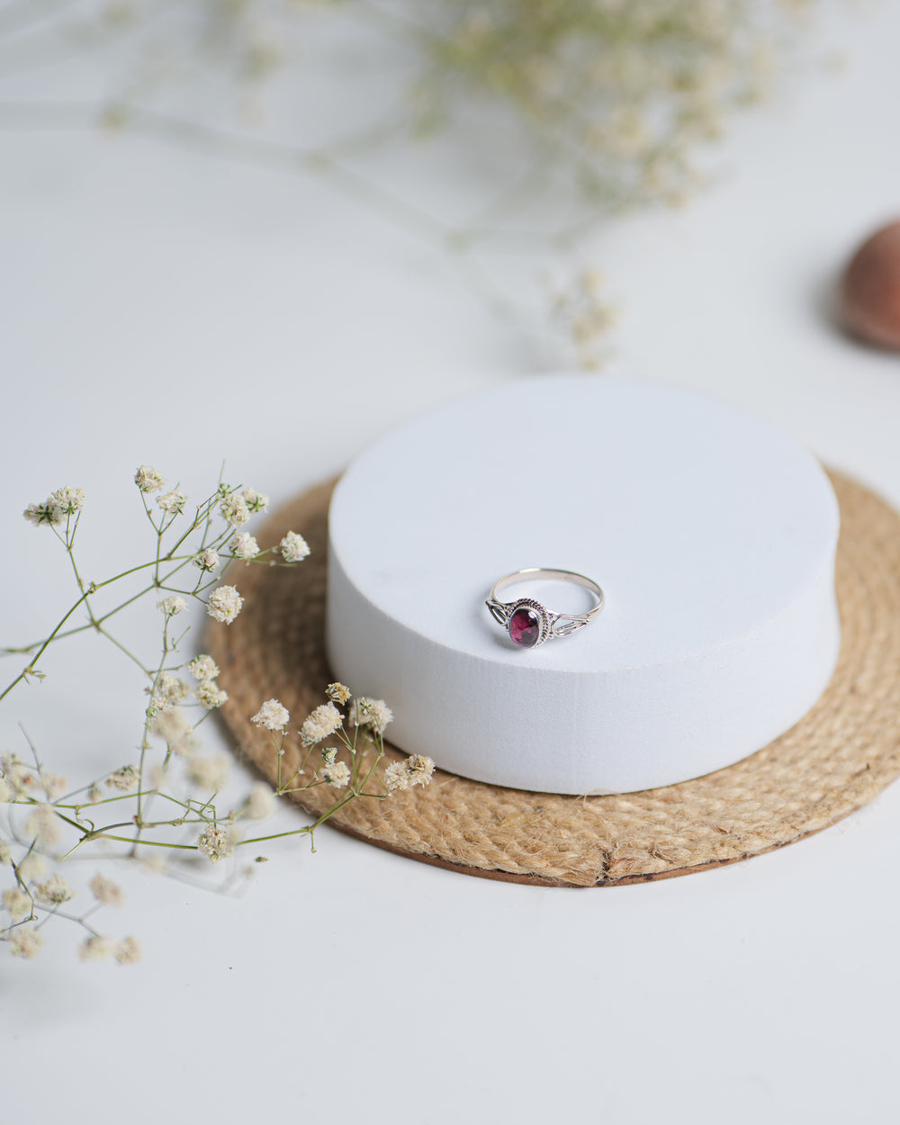Garnet 925 Silver Oval Ring The Spring Story