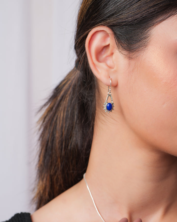 Lapis 925 Silver Hanging Earrings The Spring Story