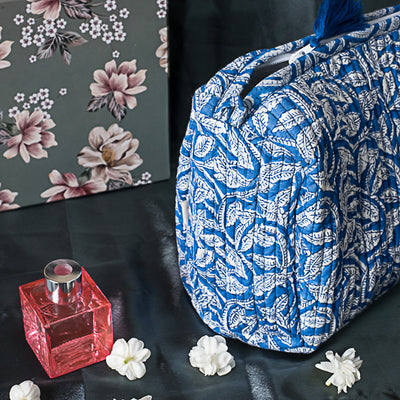 Manya Handblock Print Cotton Big Travel Pouch