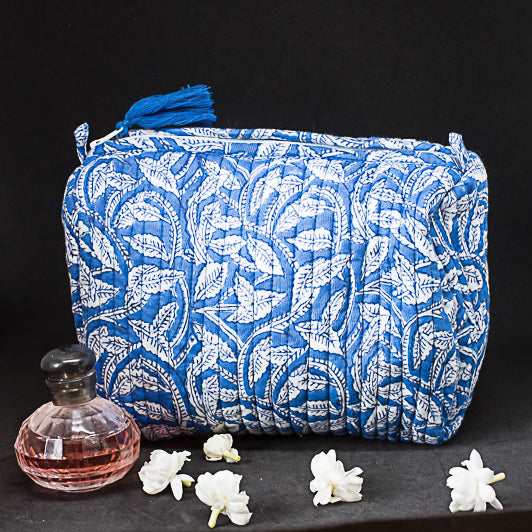 Manya Handblock Print Cotton Small Travel Pouch