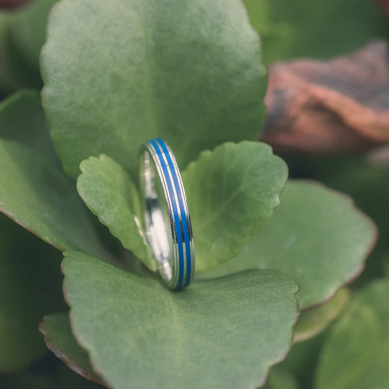 Trendy Blue 925 Silver-Ring