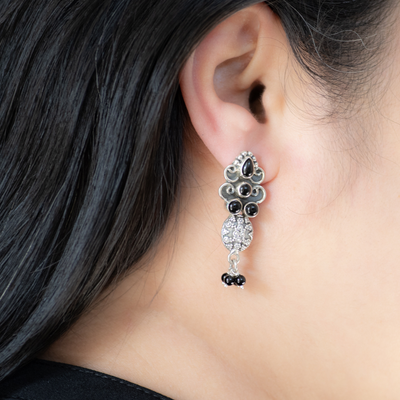 Sleek 925 Silver- Black Onyx Earrings