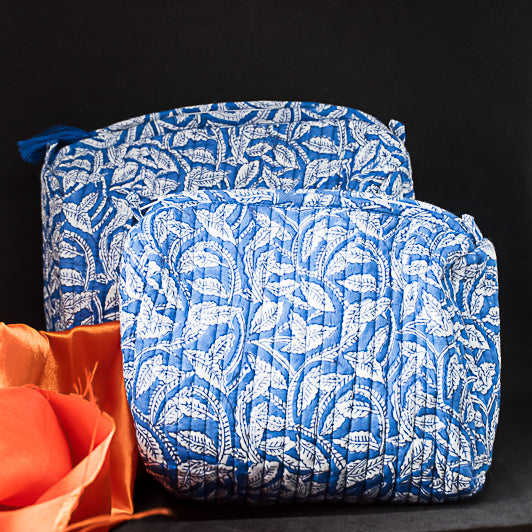 Manya Handblock Print Cotton Small Travel Pouch