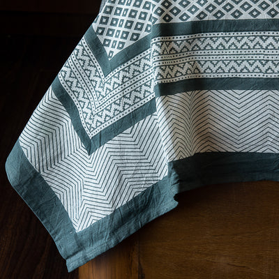 Tara Grey Handblock Print Cotton Bedsheet with complimenting Pillow Covers